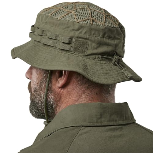 CQR Men's Tactical Boonie Hat, Breathable Packable Sun Hat for Hunting, Hiking, Fishing, Shooting, and Outdoor Activities - color: Sentinel Soil Green, size: Small-Medium