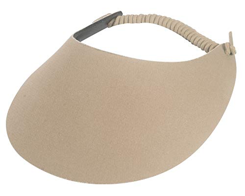 TOP HEADWEAR Women's Cotton Foam Visor- Stretch Sun Protection Hat - color: Khaki