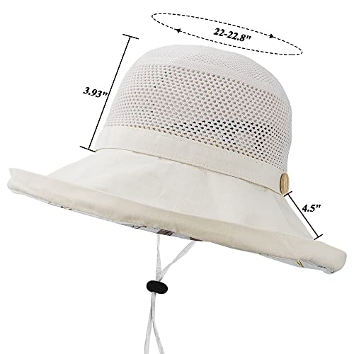 Women's-Mesh-Sun-Hats Beach Bucket Caps Outdoor-UV-Protection Foldable-Hat - color: Beige