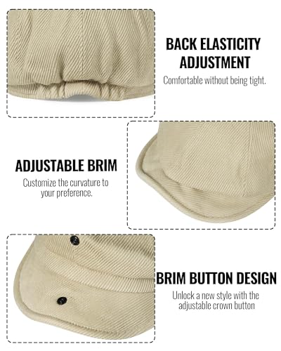 Croogo Baker Boy Newsboy Cap Beret Hats Adjustable Cabbie Apple Hat for Men - color: Nb25q11-grey