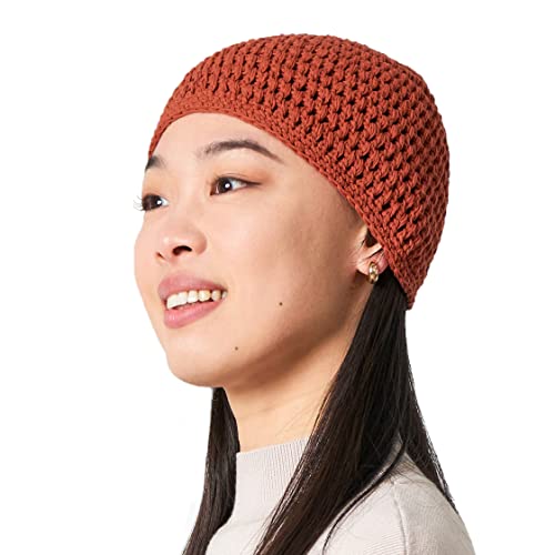 CHARM Mens Cotton Beanie Skull Cap - color: Orange, size: Medium