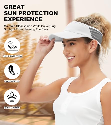 Sun Visor Hats Lightweight Stretchy for Running Tennis Golf - color: White