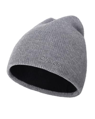 Zylioo XXL XL L Reversible Beanie for Big Heads Men Women, Winter Knit Hat - color: Black-gray, size: X-Large-3X-Large