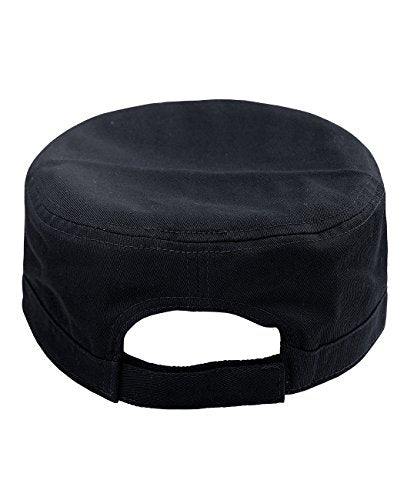NYFASHION101 Fashionable Solid Color Unisex Adjustable Strap Cadet Cap - color: Navy