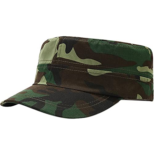 XYIYI Unisex Cotton Basic Cadet Army Cap Everyday Military Style Hat - color: Camo1