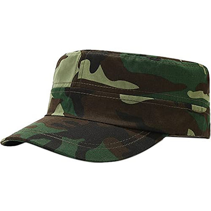 XYIYI Unisex Cotton Basic Cadet Army Cap Everyday Military Style Hat - color: Camo1