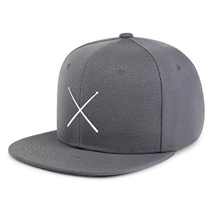 JPAK Drum Stick Hip-Hop Snapback Hat Embroidered Baseball Cap Drummer - color: 03. Dark Grey