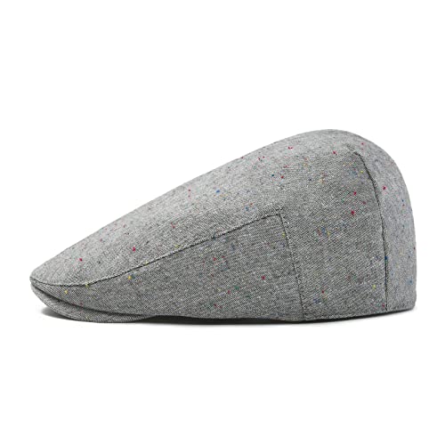 STARANCE Men Thin Cotton Gatsby Newsboy Cap - color: Flecked Grey, size: 7 3/4