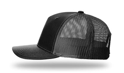 Richardson 112FP & 112PFP Classic Fit Five-Panel Snapback Trucker Cap |OSFM - color: Black