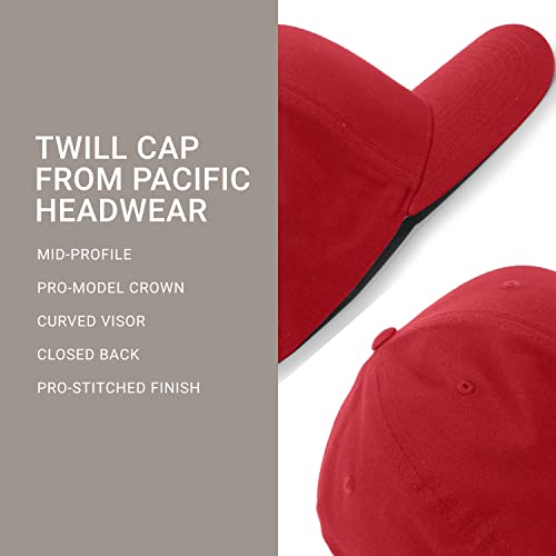Pacific Headwear Unisex Adult Twill Stretchfit Cap - color: Dark Green, size: Large