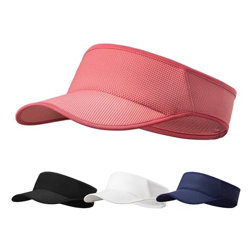 Sweat-Wicking Sports Sun Visor Women Men Adjustable for Tennis Golf Running - color: Red