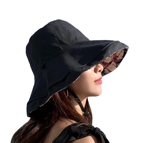 FaroDor Women's Reversible Bucket Hat UV Protection Packable Travel Cap Wide Brim Sun Hats 2026 - color: 4black