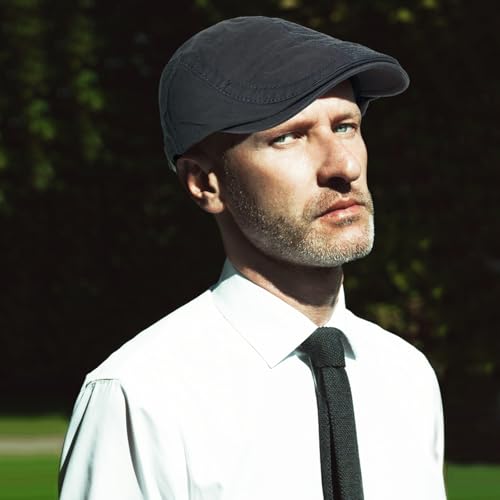 3Pcs Cotton Newsboy Hat for Men Cool Adjustable Flat Cap - color: Jcx-black+beige+navy