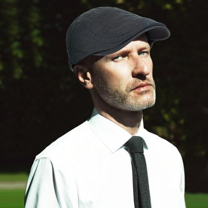 3Pcs Cotton Newsboy Hat for Men Cool Adjustable Flat Cap - color: Jcx-black+coffee+green