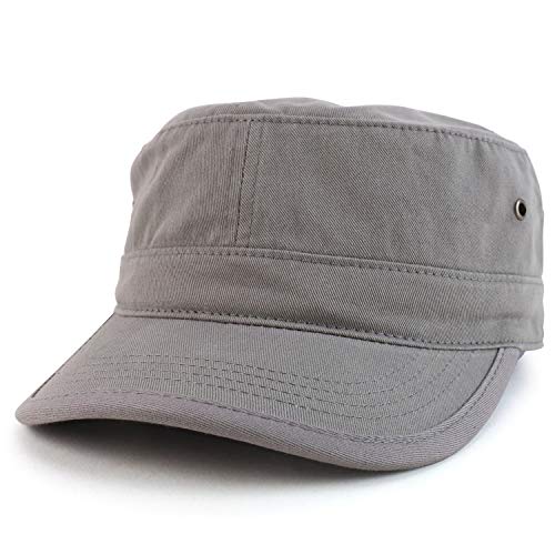 Trendy Apparel Shop Oversize XXL Flat Top Style Army Cap - color: Light Grey