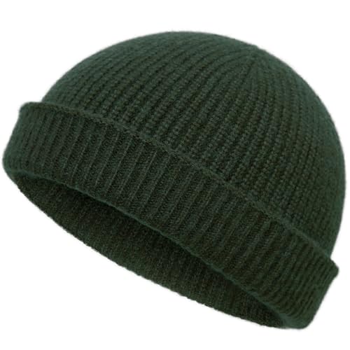 vidsel Thin Wool Fisherman Beanie Hat for Men Women Fall Winter Fashion Cap - color: 1-army Green