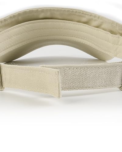 Zylioo XXL Oversize Visor Hat,Large Athletic Cotton Sports Visor,Adjustable Small Solid Color Sun Cap - color: Beige, size: X-Large-XX-Large