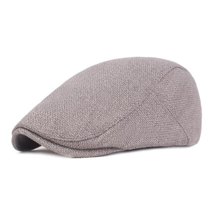 Katutude Unisex Newsboy Cap Cotton Linen Flat Cap Summer Driving Fishing Hunting Hat 2024 Trendy Adjustable Cabbie Beret Cap - color: Gray