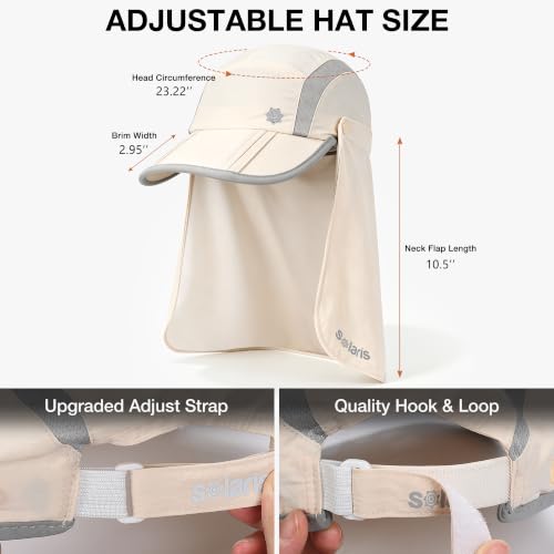 Solaris UPF 50+ Running Cap Mesh Baseball Hat Foldable Unisex - color: Beige, size: Shield