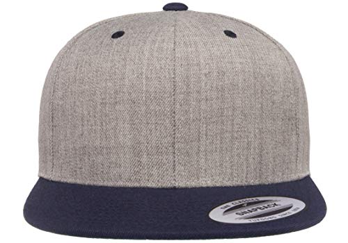 Flexfit Unisex Adult Yp Classics Premium Snapback Cap – 2-Tone - color: Heather/Navy