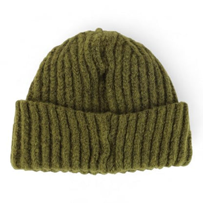 Heavyweight Thick Knit Warm Winter Beanie - color: Olive