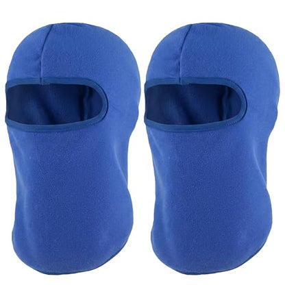 Kids Balaclava Ski Mask Winter Windproof Fleece Full Face Mask for Boy Girl - color: 2 Pack(blue+blue)