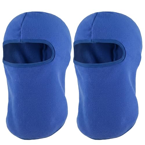 Kids Balaclava Ski Mask Winter Windproof Fleece Full Face Mask for Boy Girl - color: 2 Pack(blue+blue)