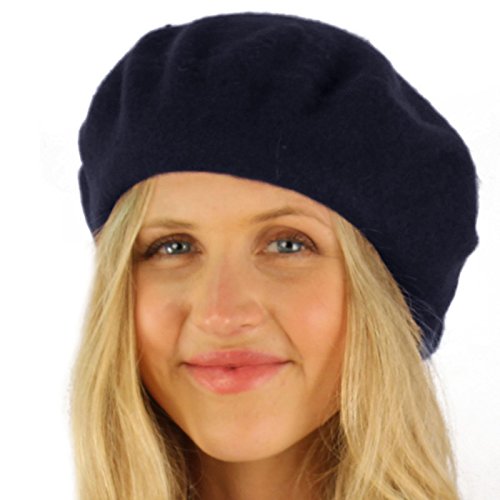 Classic Winter 100% Wool Warm French Art Basque Beret Tam Beanie Hat Cap - color: Navy