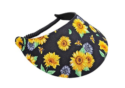 Women's Flower Design Lightweight Packable Foam Visor for Sun Protection & Outdoor Activities - color: Sunflower 8