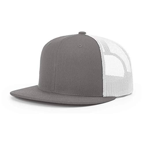 Richardson Unisex 511 Flatbill Trucker Adjustable Snapback Baseball Cap - color: Charcoal/White