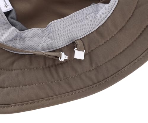 Connectyle Kids Foldable Wide Brim Sun Hat UPF 50+ Sun Protection Bucket Hats Breathable Summer Beach Hat for Boys Girls - color: Army Green, size: Medium