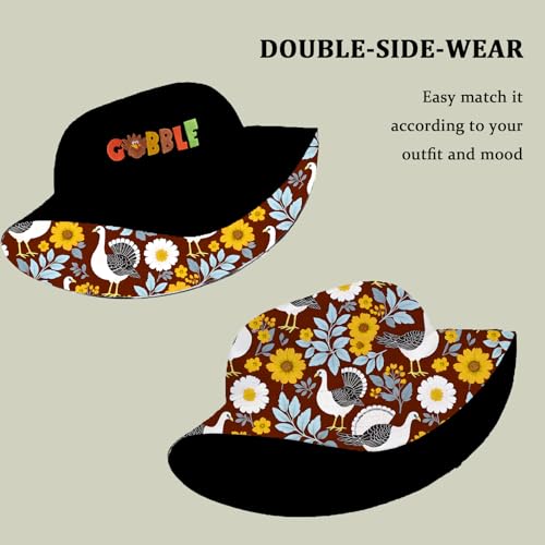 Bucket Hat for Men Women Funny Holiday Fishing Hat Cute Fisherman Cap - color: T-turkey