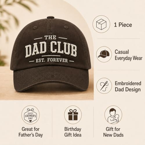 Dad Hats For Men, Dad Gang Hat With Embroidered Brown Cap Design 20-24in