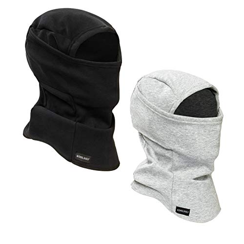 KOOLSOLY Ski Mask Balaclava Cold Weather Warm and Fleece Face Mask Neck Warmer Full Face Mask for Men&Women - color: Blca*grey