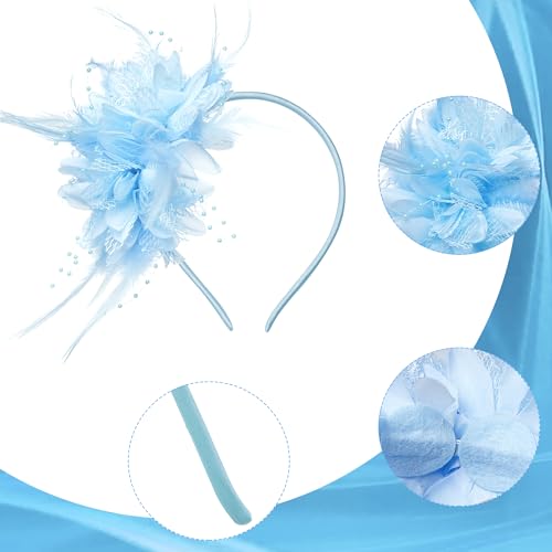 Pistha Womens Fascinators Hats Tea Party Hats Headband for Women Dresses - color: Blue
