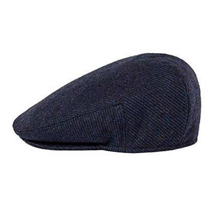 Men Wool Plaid Ivy Gatsby Newsboy Cap - color: Navy, size: 7 7/8