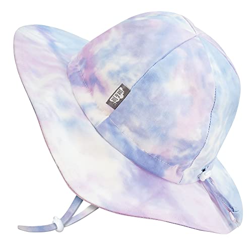 JAN & JUL Adjustable Cotton Floppy Sun Hat with 50+ UPF Protection for Girls - color: Cotton Candy Tie-dye, size: 2-5T