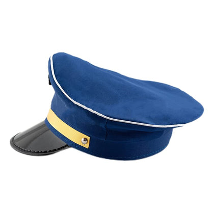 Adult Navy Pilot Airline Captain Hat Airplane Aviator Costume Cap For Captain Halloween Party Cosplay Supplies - color: Blue