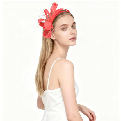 Fascinators Hats for Women, Fascinator Headband Tea Party Hat - color: Watermelon Red