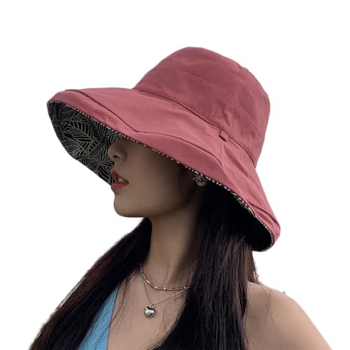 FaroDor Women's Reversible Bucket Hat UV Protection Packable Travel Cap Wide Brim Sun Hats 2026 - color: 6red