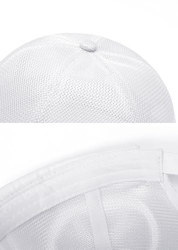 Mens Mesh Brimless Cap with No Brim, Summer Docker Cap Beanie Hat Flip Sailor Skullcap Breathable - color: White