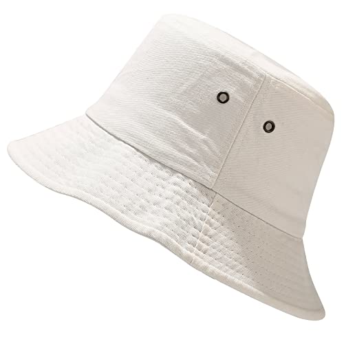 Unisex Bucket Hat Summer UPF 50+ Sun Protection Outdoor Beach Fishing Travel Hiking Hat - color: White