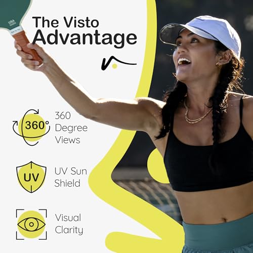 VISTO Unstructured Sports Hat with Transparent Brim – No-Glare UV Protection – 100% Chino Cotton – Hook and Loop Strap - color: Black