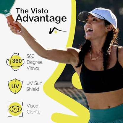 VISTO Unstructured Sports Hat with Transparent Brim – No-Glare UV Protection – 100% Chino Cotton – Hook and Loop Strap - color: Black