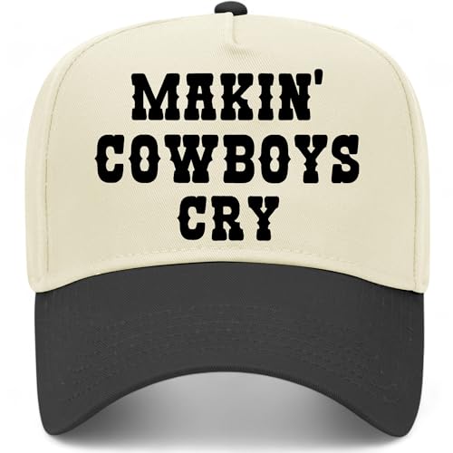 Makin' Cowboys Cry Diamond Hat | Premium Adjustable Snapback Baseball Trucker Hats for Men & Women - color: Black/Natural