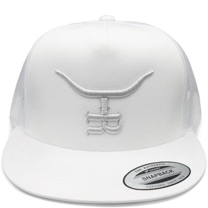 The Rancher Hat Co. Silver Bullet Western Trucker Hat - High Profile Adjustable Mesh Back Hat - color: White