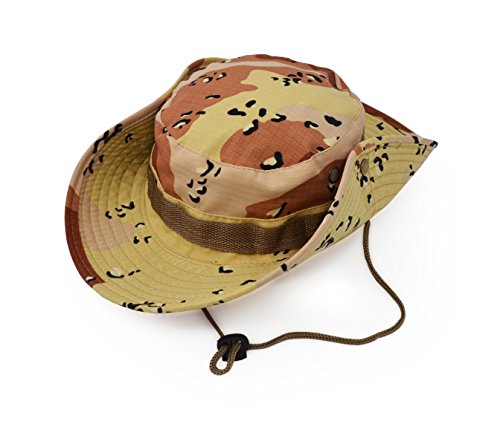 Outdoor Wide Brim Sun Protect Hat, Classic US Combat Army Style Bush Jungle Sun Cap for Fishing Hunting Camping - color: Paw Print Camouflage