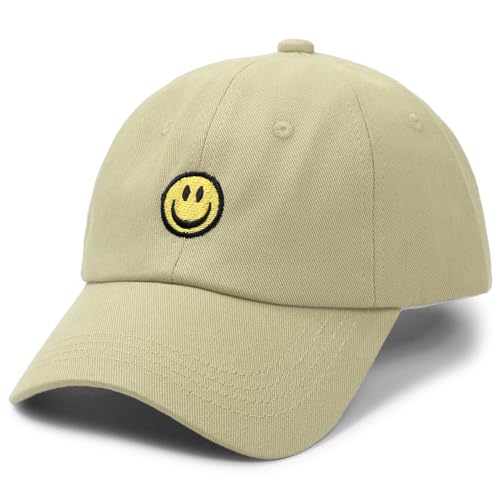 SONMONY Toddler Hat Smile Face Kids Baseball Cap Adjustable Cute Hat 3-12Y - color: Khaki