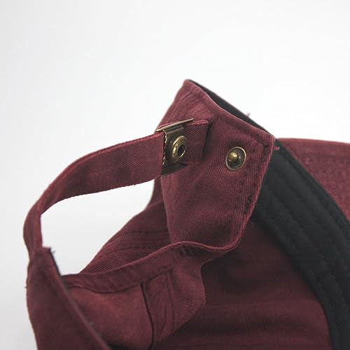 Heavy Washed Coated Canvas Wax-Look Adjustable Low Profile Men Women Baseball Cap - color: Snow Washed Maroon