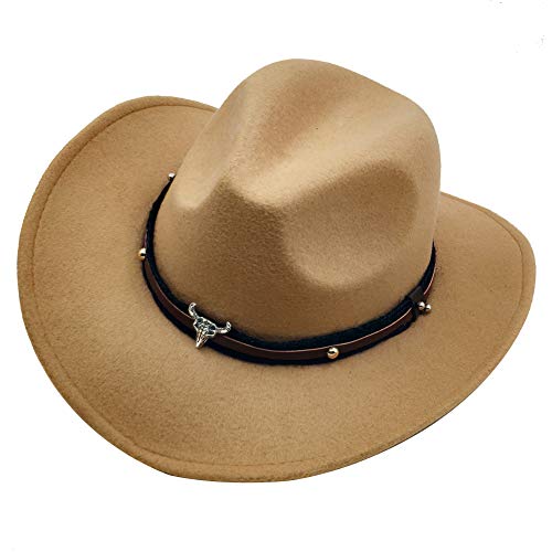 Men & Women's Fur Felt Cowboy Hat Wide Brim Western Outback - color: Beige